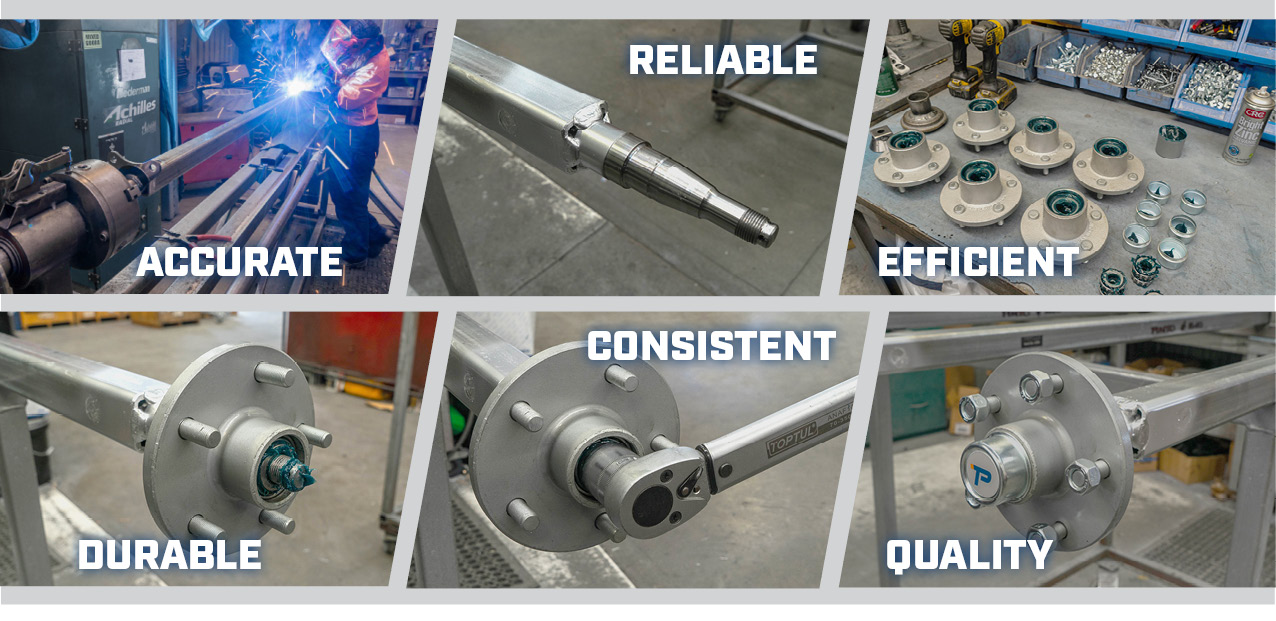 durable, accurate, reliable, consistent, quality trailer axles